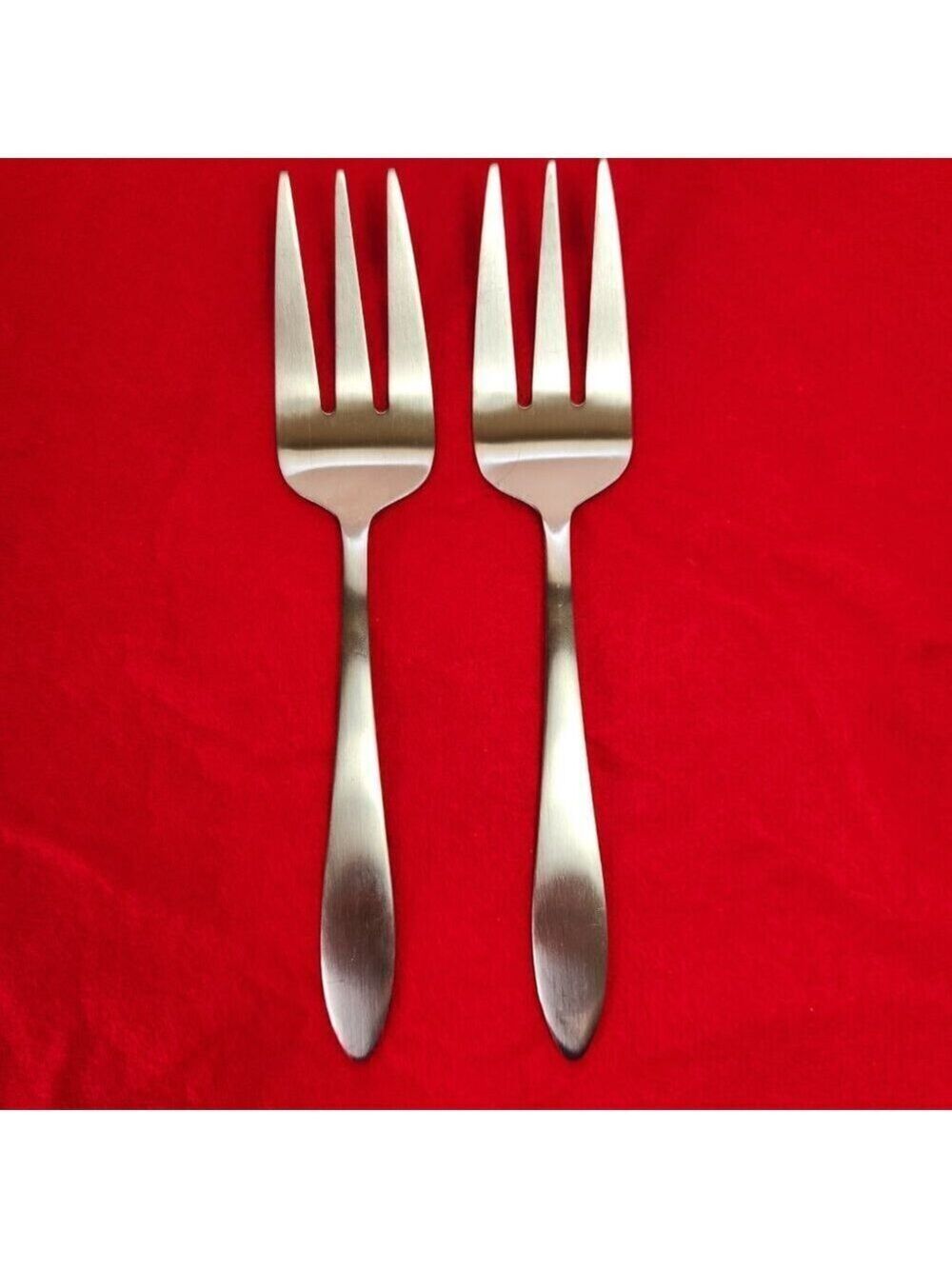 Oneida Cold Meat Serving Forks Mooncrest Pattern 8" Set of 2